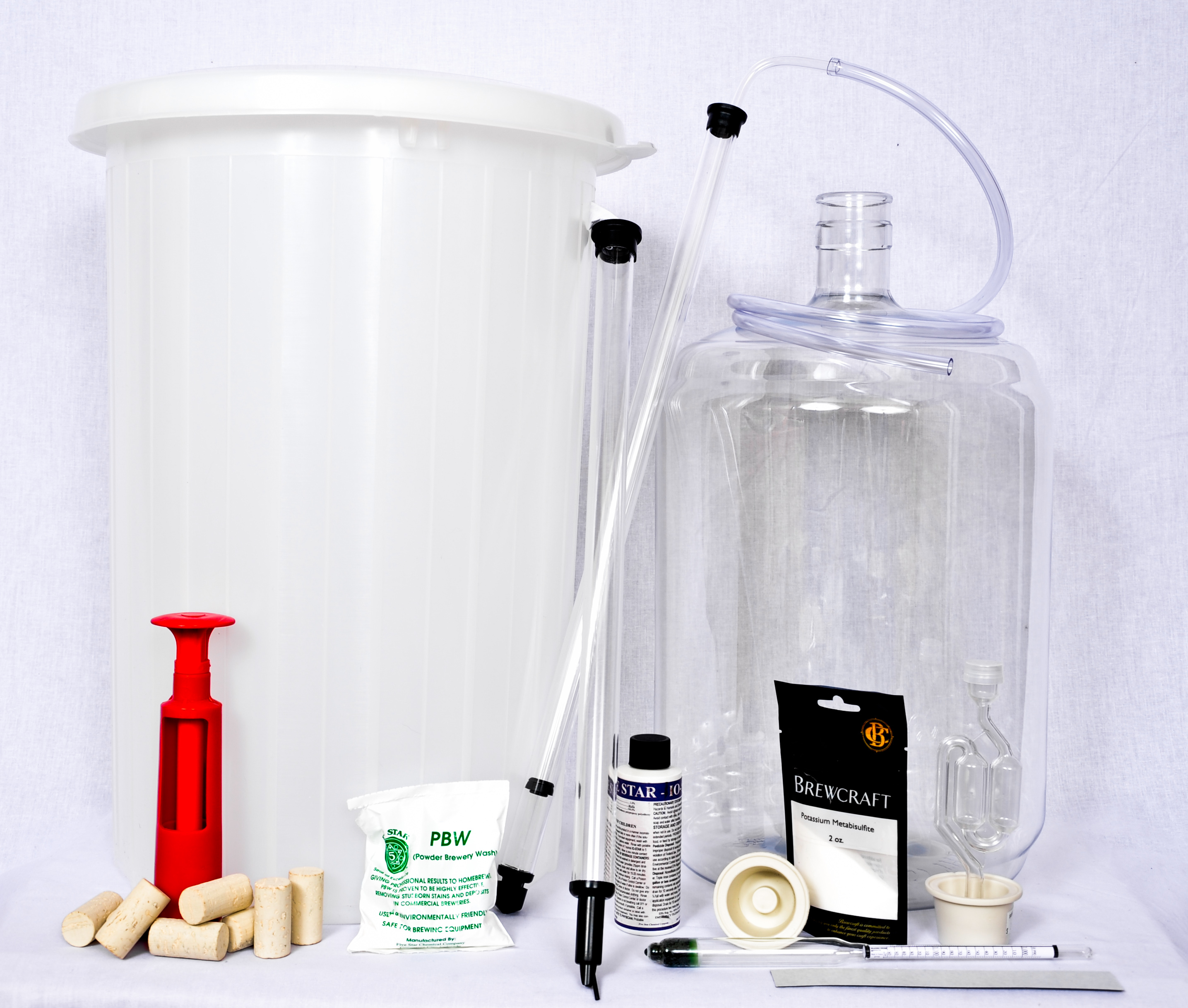 6 Gallon Wine Making Equipment Kit, Plastic Fermenters Bader Beer