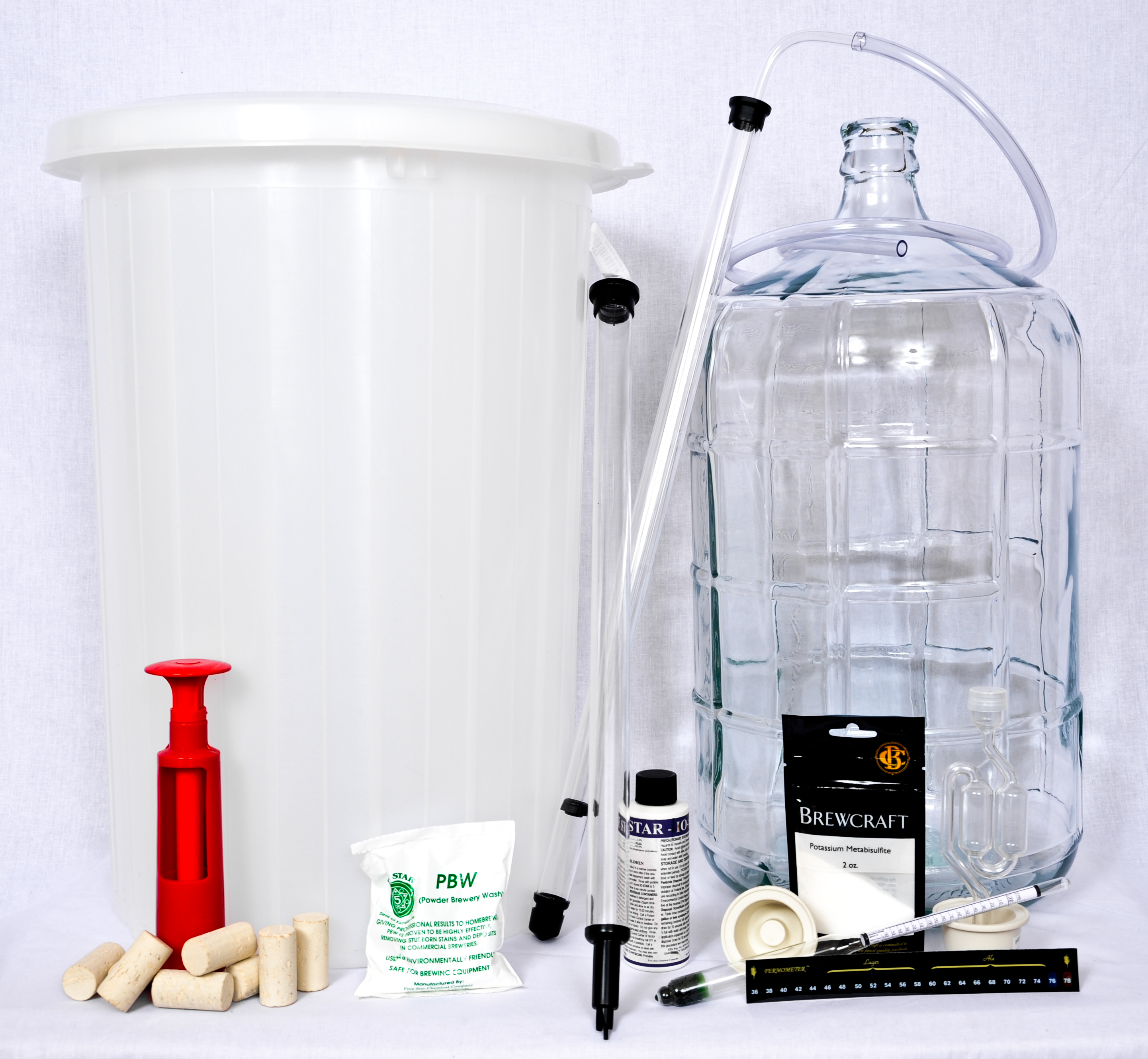 Wine Making Equipment Kit, Glass Fermenters (for Wine Ingredient Kits